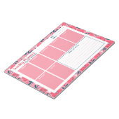 Personalisierter Name Moderner Blumenplaner Notizblock (angewinkelt)