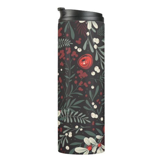 Personalisierter Name Moderner Blumenthermalwäsche Thermosbecher (Nach rechts gedreht)