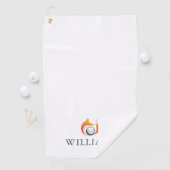 Personalisierter Name Moderner Fox und Ball Golfhandtuch (Insitu)