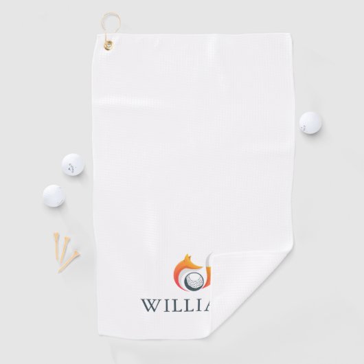 Personalisierter Name Moderner Fox und Ball Golfhandtuch (Insitu)