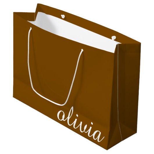 Personalisierter Name Moderner Minimaler Luxus Bra Große Geschenktüte (Vorderseite Schrägansicht)