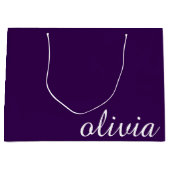 Personalisierter Name Moderner Minimaler Luxus Dun Große Geschenktüte (Vorderseite)