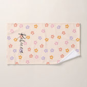 Personalisierter Name Modernes, farbiges Daisy-Mus Badhandtuch Set (Handtuch)