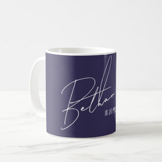 Personalisierter Name Modernes Geschenk Kaffeetasse (Vorderseite Links)