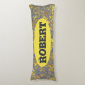 Personalisierter Name Modernes Gold Terrazzo Muste Seitenschläferkissen (Vorderseite Vertikal)