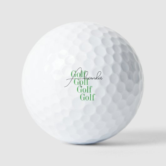 Personalisierter Name Modernes Minimum Golfball (Vorderseite)