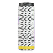 Personalisierter Name Modernes Schwarz & Weiß Whim Thermosbecher (Rückseite)