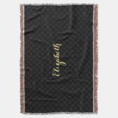 Personalisierter Name Modernes Schwarzer Karo Must Decke (Vorderseite Vertikal)