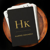 Personalisierter Name Monogram Black Spielkarten