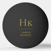 Personalisierter Name Monogram Black Tischtennisball (Vorderseite)