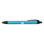Personalisierter Name Monogram Blue Logo Kugelschreiber (Oberseite)