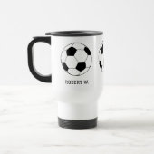 Personalisierter Name Monogram Fußball Reisebecher (Links)
