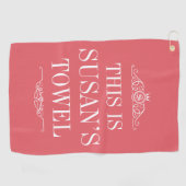 Personalisierter Name | Monogram Golf Handtuch (Horizontal)