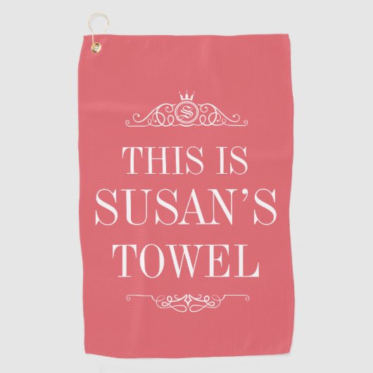 Personalisierter Name | Monogram Golf Handtuch (Vorderseite)