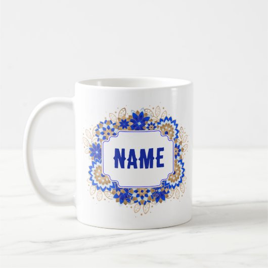 Personalisierter Name Monogram Kaffeetasse (Links)