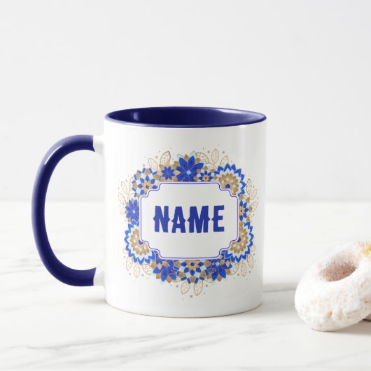 Personalisierter Name Monogram Tasse (Mit Donut)