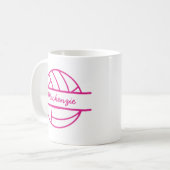 Personalisierter Name Monogram Volleyball Kaffeetasse (Vorderseite Links)