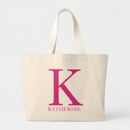 Personalisierter Name Monogramm Anfangsbuchstabe Jumbo Stoffbeutel