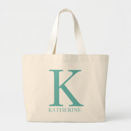 Personalisierter Name Monogramm Anfangsbuchstabe Jumbo Stoffbeutel