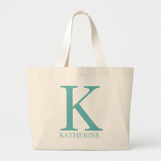 Personalisierter Name Monogramm Anfangsbuchstabe  Jumbo Stoffbeutel (Vorne)