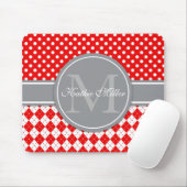 Personalisierter Name & Monogramm Argyle Polkadot Mousepad (Mit Mouse)
