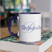 Personalisierter Name/Monogramm Blau Tasse