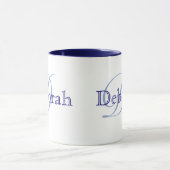 Personalisierter Name/Monogramm Blau Tasse (Zentrum)