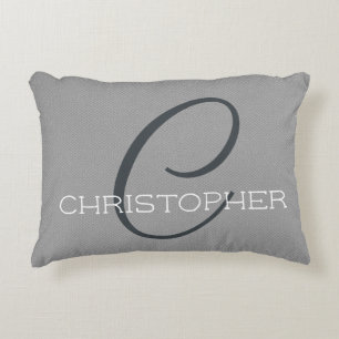 Personalisierter Name Monogramm C Initial Schwarz Dekokissen