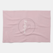 Personalisierter Name Monogramm Dusty Rose Geschirrtuch (Horizontal)