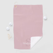 Personalisierter Name Monogramm Dusty Rose Golfhandtuch (Insitu)