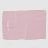 Personalisierter Name Monogramm Dusty Rose Golfhandtuch (Horizontal)