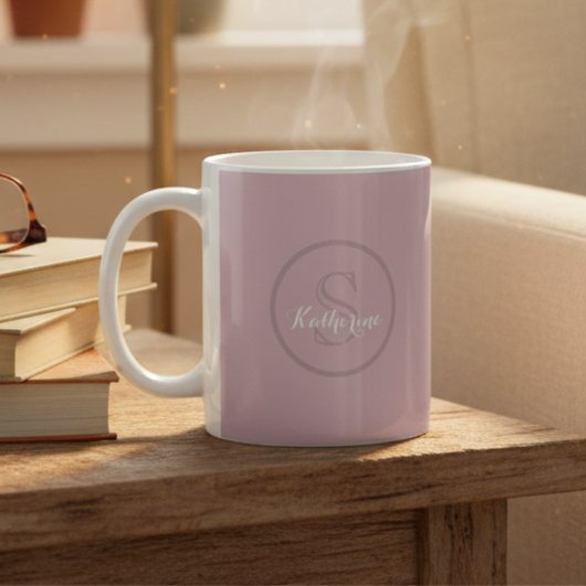 Personalisierter Name Monogramm Dusty Rose Kaffeetasse