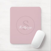 Personalisierter Name Monogramm Dusty Rose Mousepad (Mit Mouse)