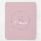 Personalisierter Name Monogramm Dusty Rose Mousepad (Vorne)