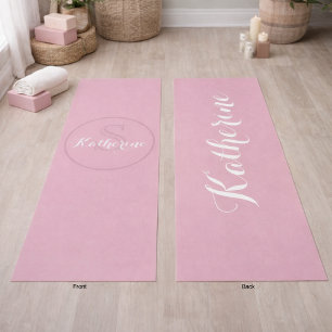 Personalisierter Name Monogramm Dusty Rose Yogamatte