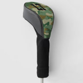 Personalisierter Name Monogramm grüne Camouflage Golf Headcover (angewinkelt)