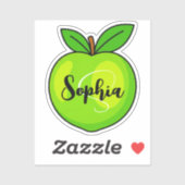 Personalisierter Name & Monogramm | Grüne Limette Aufkleber (Blatt)