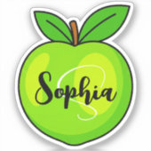 Personalisierter Name & Monogramm | Grüne Limette Aufkleber (Vorderseite)