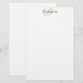 personalisierter Name ~ Monogramm-Idee Briefpapier (Vorne/Hinten)