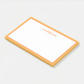 Personalisierter Name Monogramm Initialen Orange Post-it Klebezettel (angewinkelt)