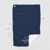 Personalisierter Name Monogramm Navy Schwarz Golfhandtuch (Insitu)