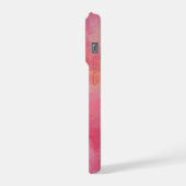 Personalisierter Name + Monogramm Rosa Wasserfarbe iPhone Hülle (Linke Seite)