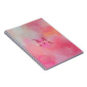 Personalisierter Name + Monogramm Rosa Wasserfarbe Notizblock (Rechte Seite)