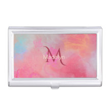 Personalisierter Name + Monogramm Rosa Wasserfarbe