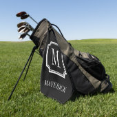 Personalisierter Name Monogramm schwarz Golfhandtuch (Gras)