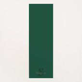 Personalisierter Name Monogramm Smaragdgrün Schwar Yogamatte (Vorderseite)