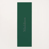 Personalisierter Name Monogramm Smaragdgrün Schwar Yogamatte (Rückseite)