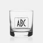 Personalisierter Name Monogramm Whiskyglas (Rückseite)