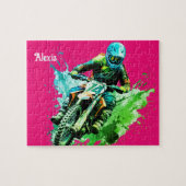 Personalisierter Name Motocross Puzzle (Horizontal)