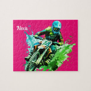 Personalisierter Name Motocross Puzzle